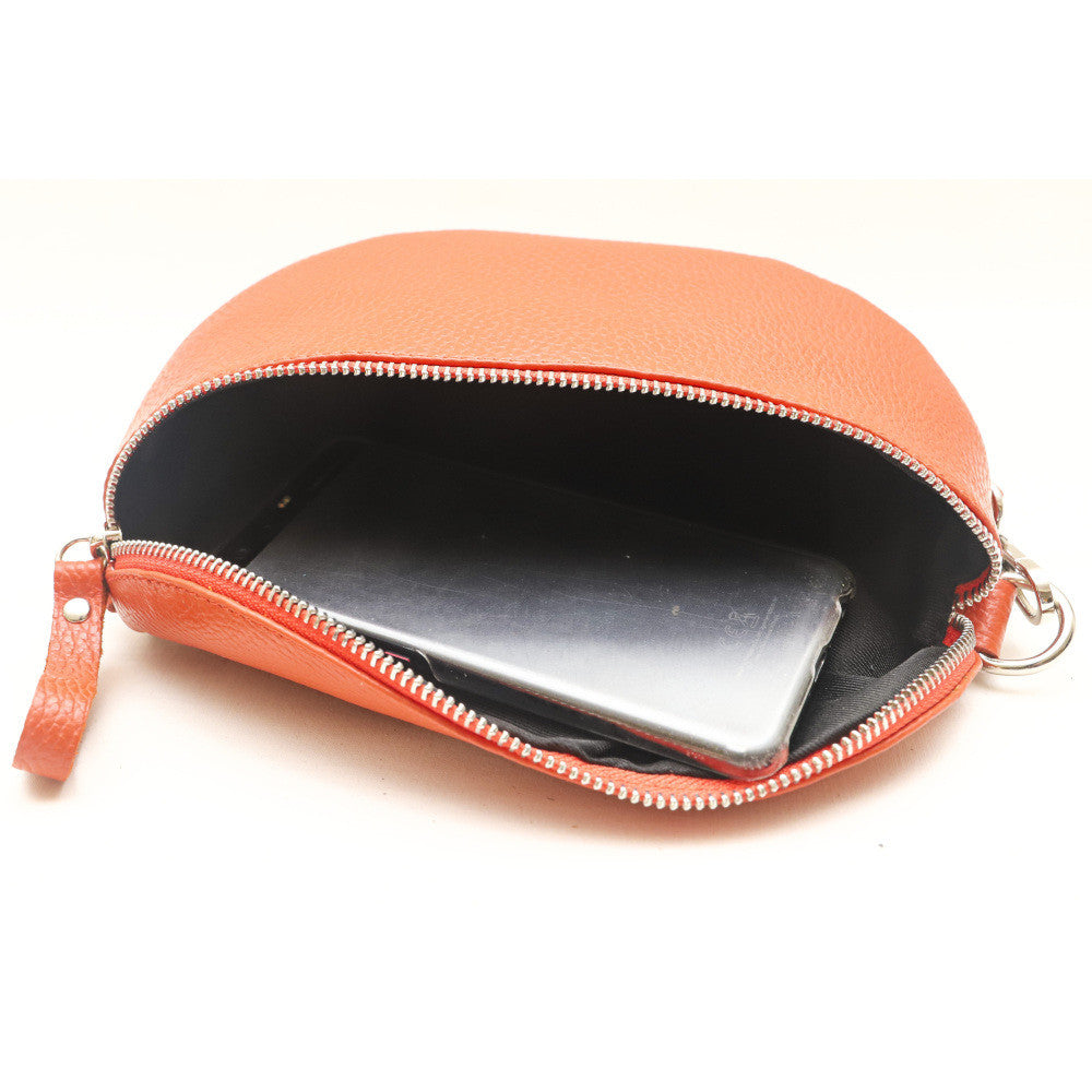 Sac banane en cuir grainé LOU Orange