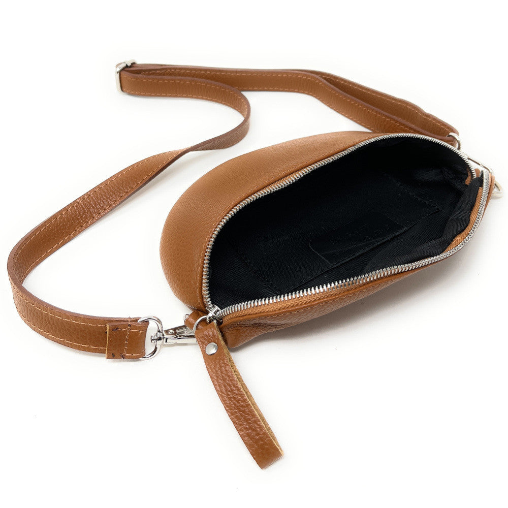 Sac banane en cuir grainé LOU Camel