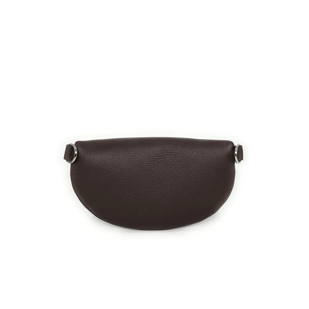 Sac banane en cuir grainé LOU Chocolat