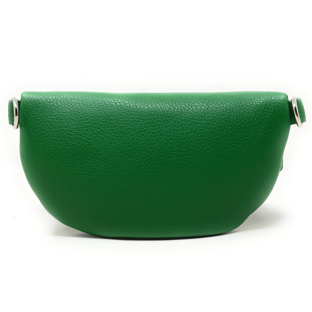 Sac banane en cuir grainé LOU Vert anglais