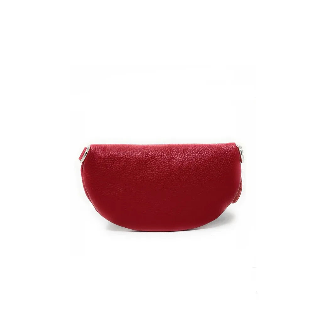 Sac banane en cuir grainé LOU Rouge garance