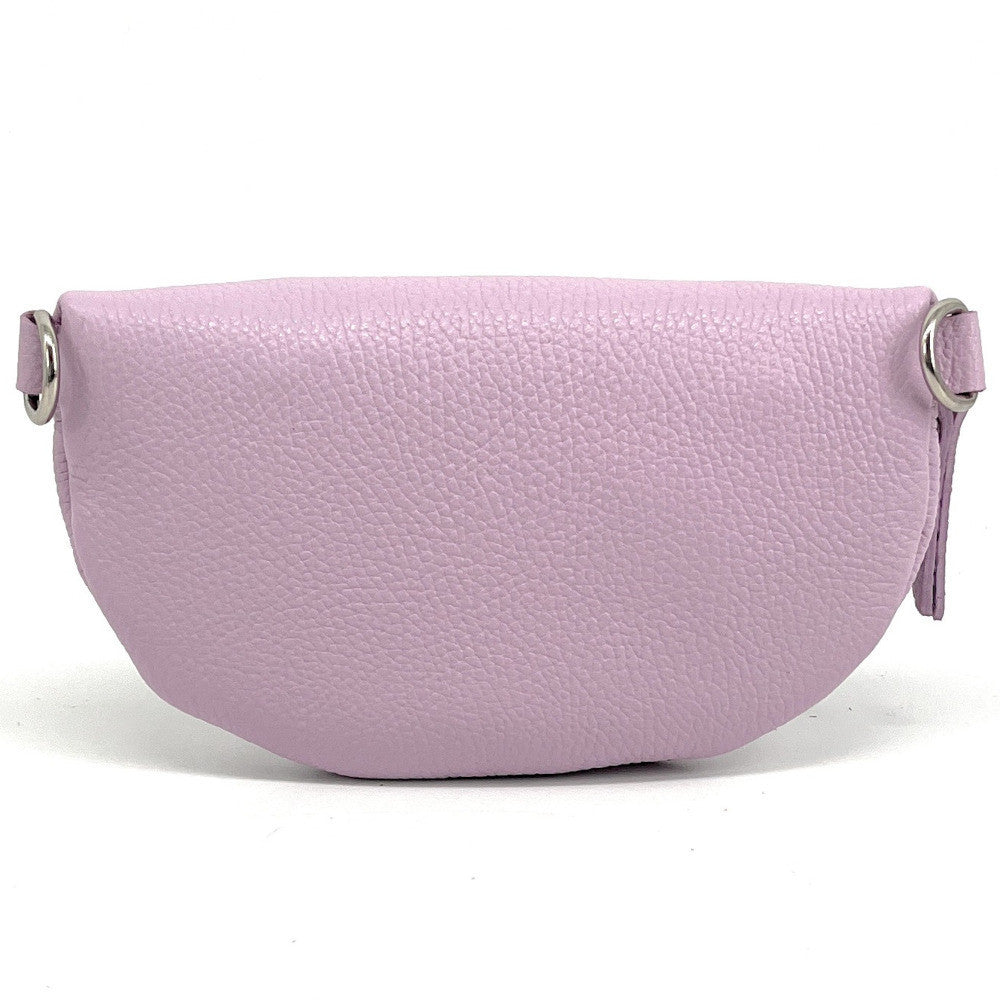 Sac banane en cuir grainé LOU Lilas