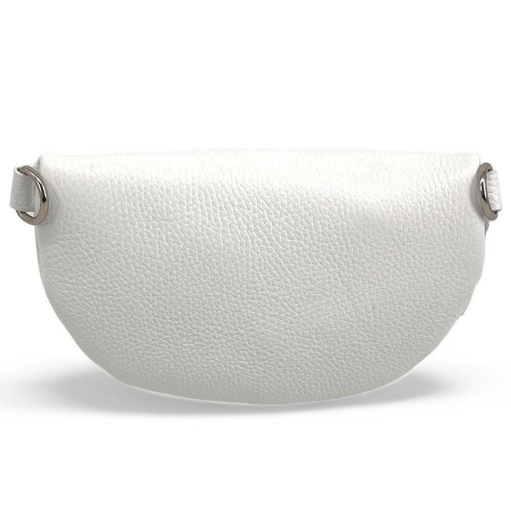 Sac banane en cuir grainé LOU Blanc