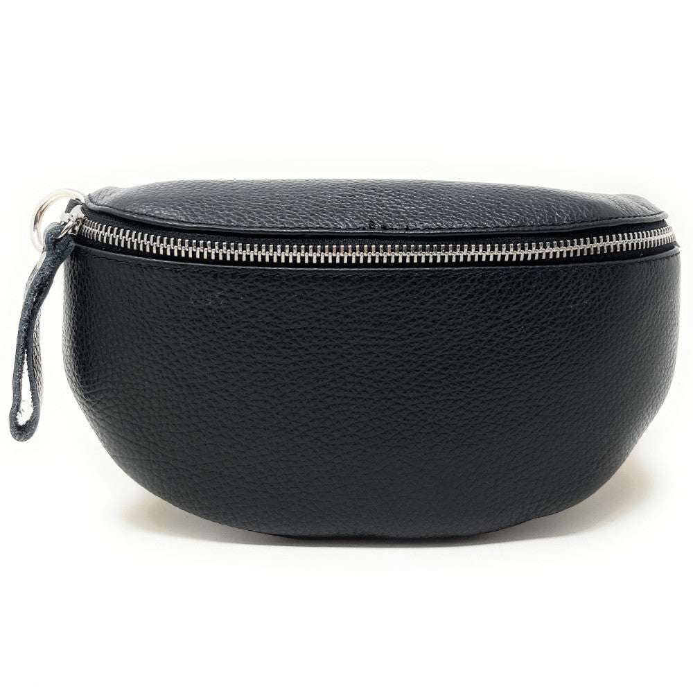 Sac banane en cuir grainé LOU Noir