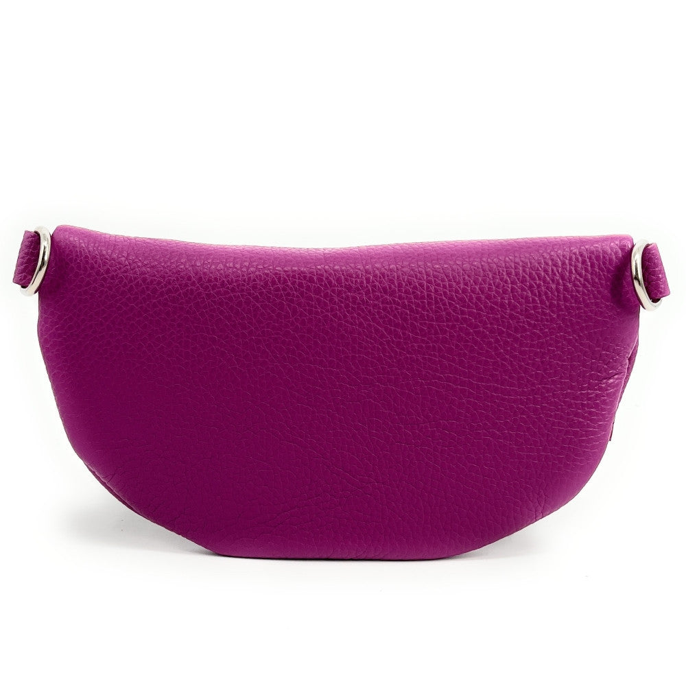 Sac banane en cuir grainé LOU Violine