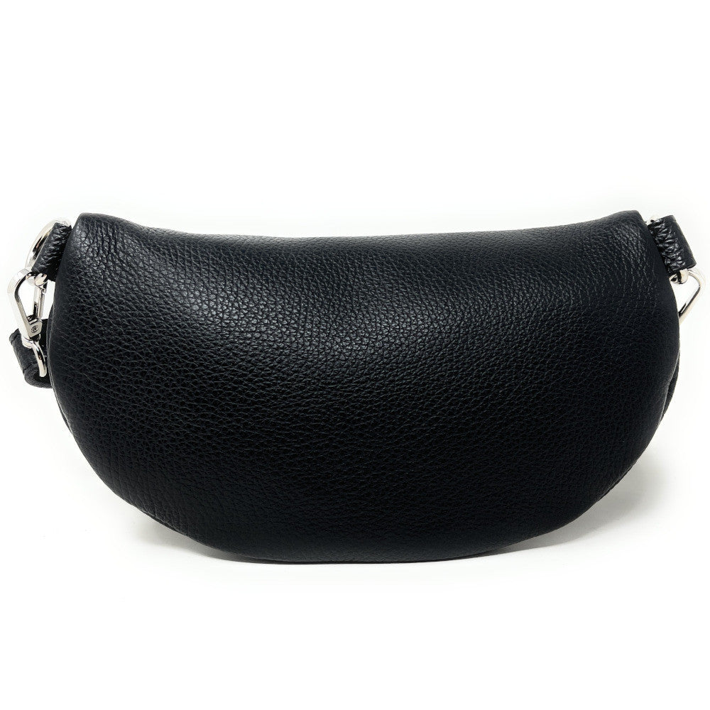 Sac banane en cuir grainé LOU Noir