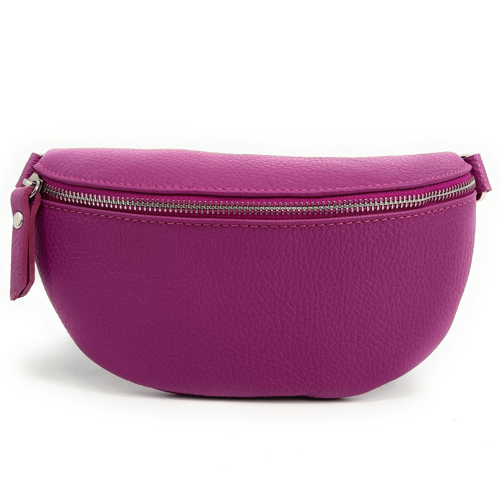 Sac banane en cuir grainé LOU Violine