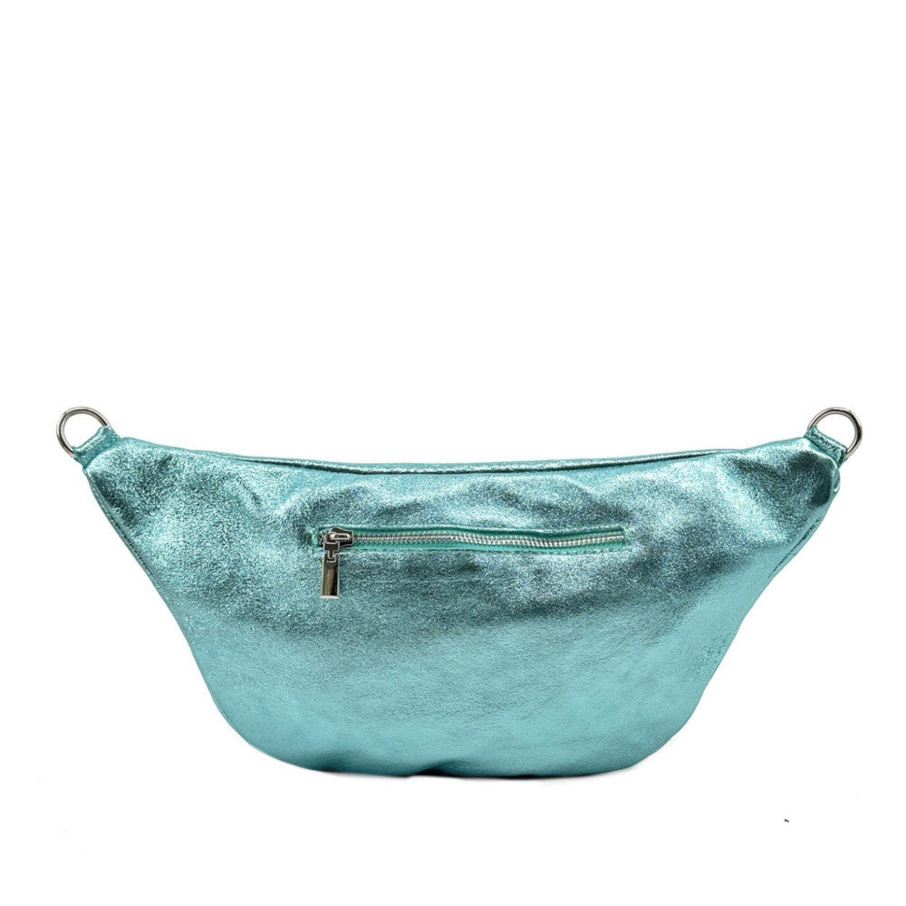 Sac banane en cuir irisé LILOU GLOW Lagon