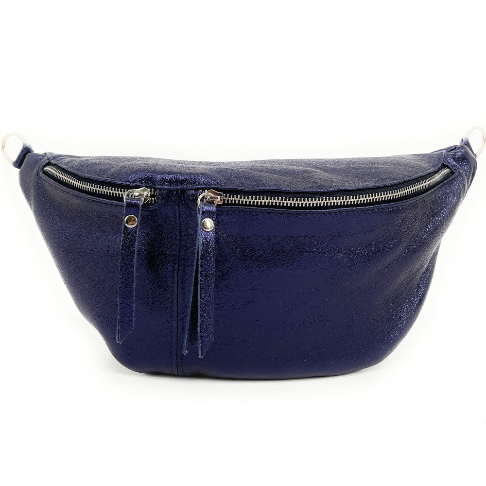 Sac banane en cuir irisé LILOU GLOW Nuit étoilée