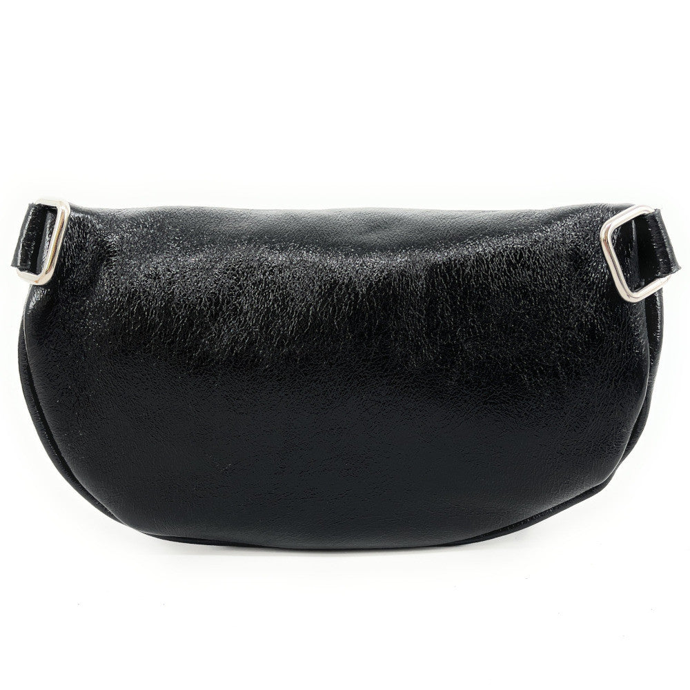 Sac banane en cuir irisé LOU-ANN Noir irisé
