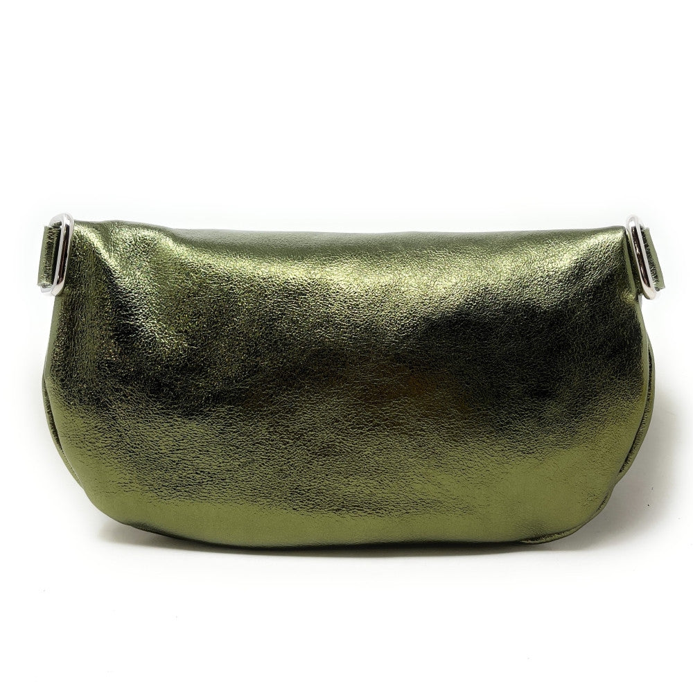 Sac banane en cuir irisé LOU-ANN Kaki irisé
