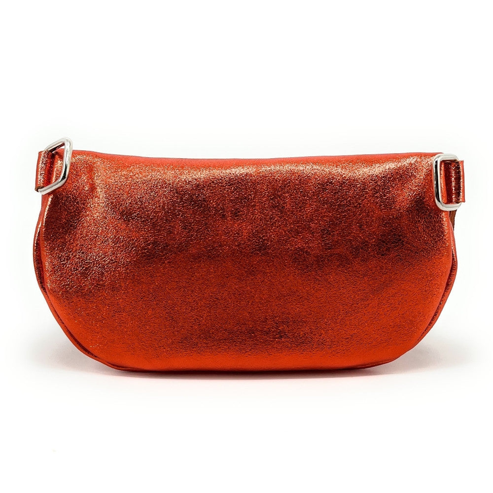 Sac banane en cuir irisé LOU-ANN Orange irisé