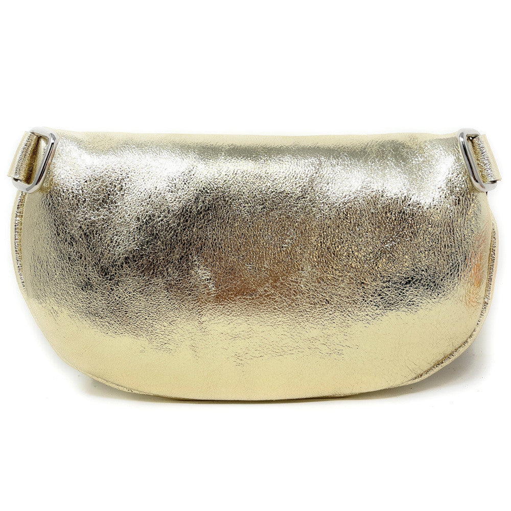 Sac banane en cuir irisé LOU-ANN Or pâle
