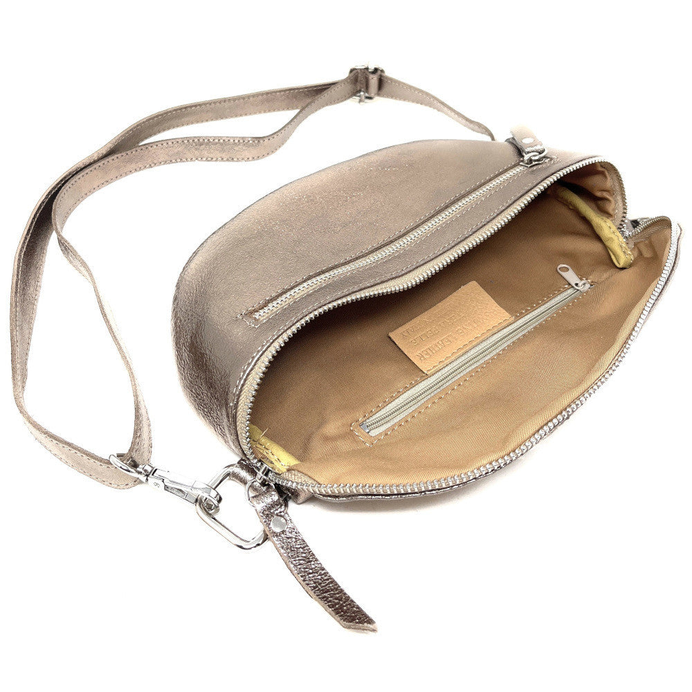 Sac banane en cuir irisé LOU-ANN Champagne irisé