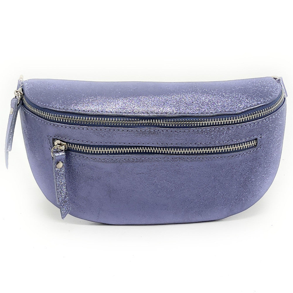 Sac banane en cuir irisé LOU-ANN Lilas irisé