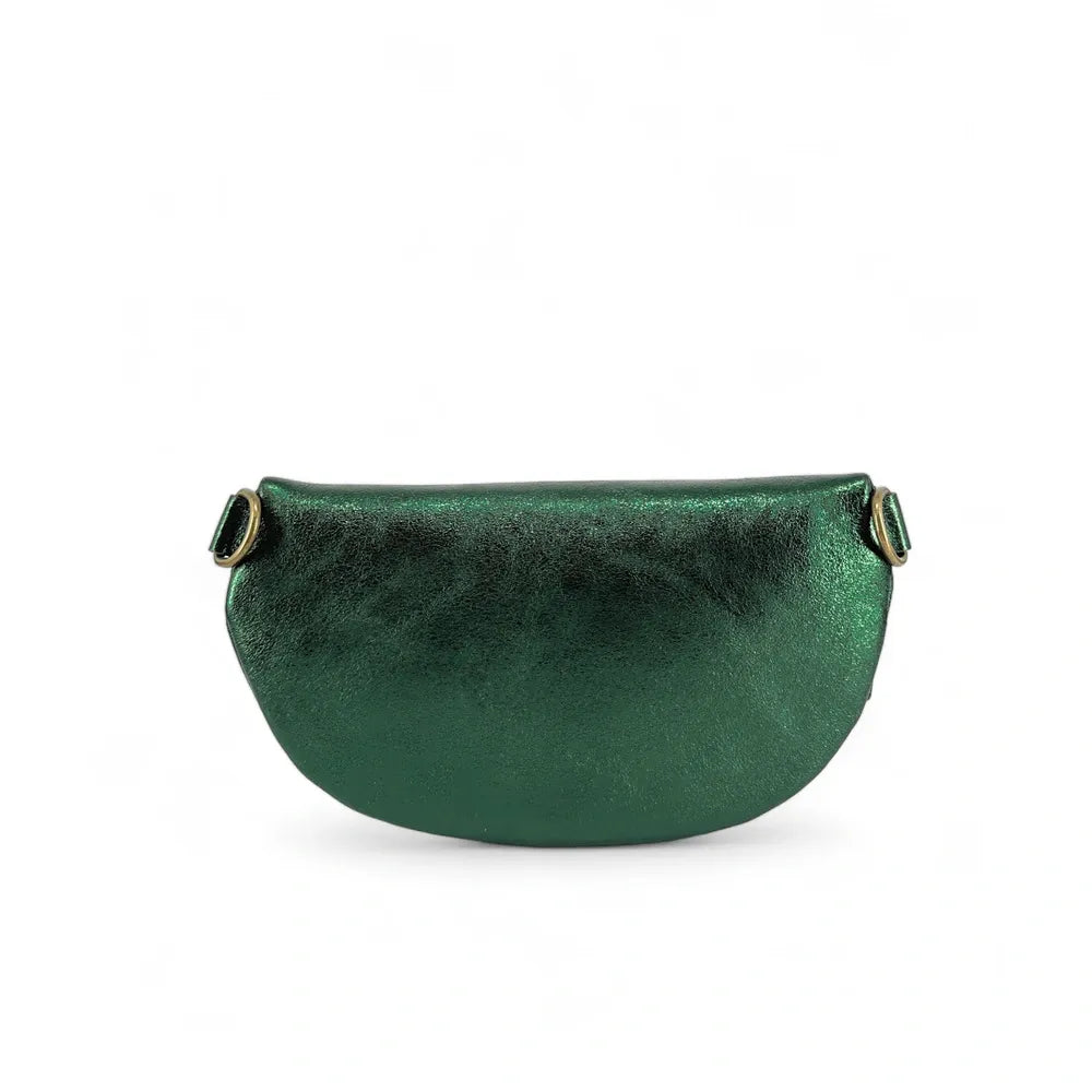 Sac banane en cuir irisé LOU-DO JUNGLE Léopard vert forêt irisé