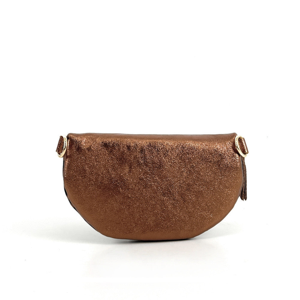 Sac banane en cuir irisé LOU-DO JUNGLE Léopard bronze