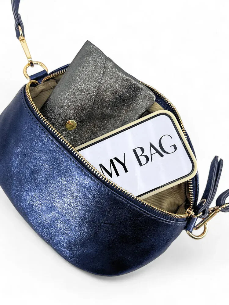 Sac banane en cuir irisé LOU-DO métal doré Nuit étoilée