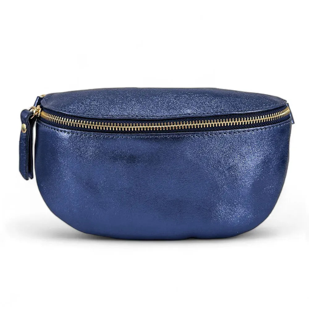 Sac banane en cuir irisé LOU-DO métal doré Nuit étoilée