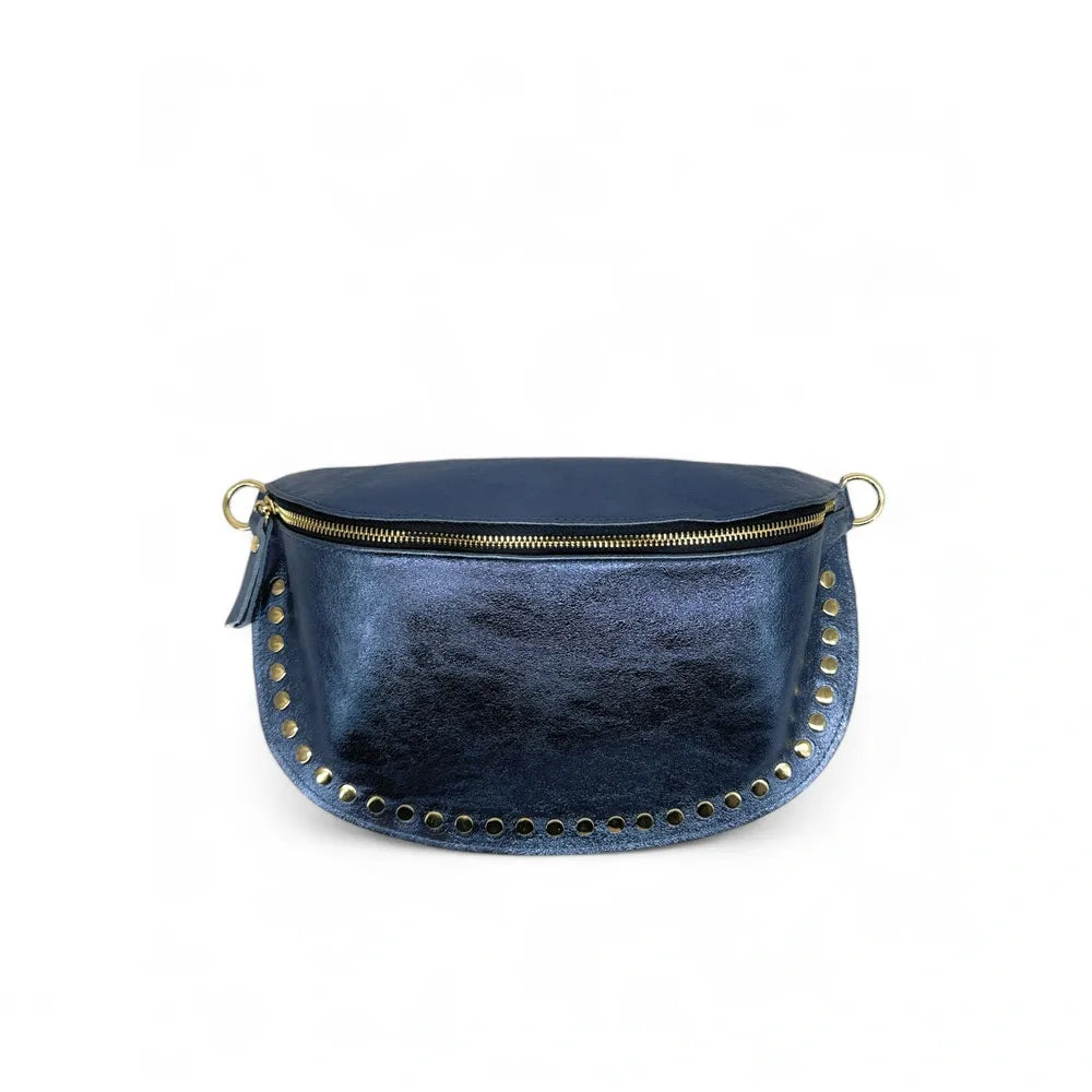 Sac banane en cuir irisé LOU PANADAS Bleu cobalt irisé