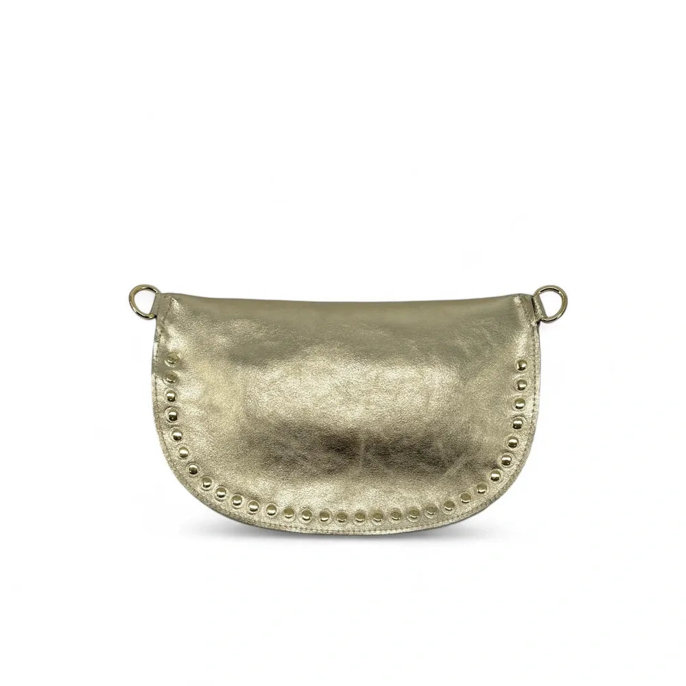 Sac banane en cuir irisé LOU PANADAS Or pâle