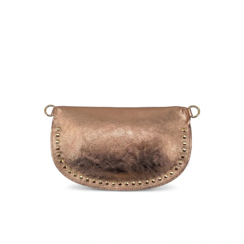 Sac banane en cuir irisé LOU PANADAS Rose gold