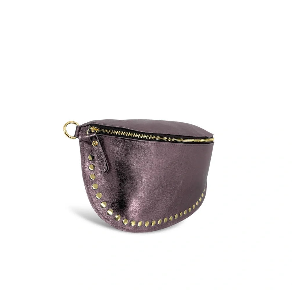 Sac banane en cuir irisé LOU PANADAS Chocolat givré