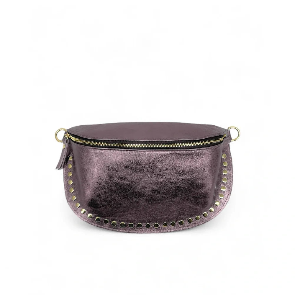 Sac banane en cuir irisé LOU PANADAS Chocolat givré