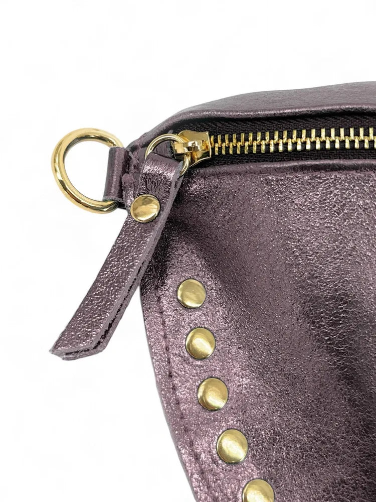 Sac banane en cuir irisé LOU PANADAS Chocolat givré
