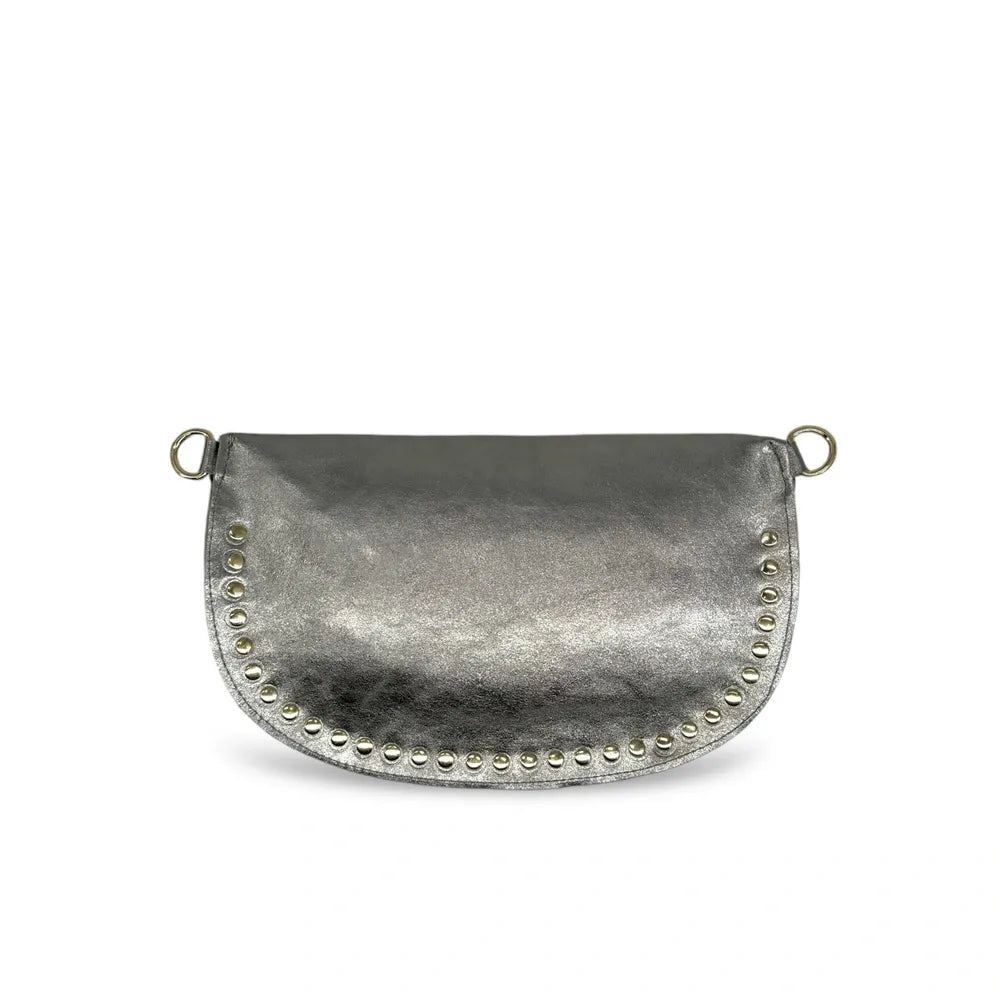 Sac banane en cuir irisé LOU PANADAS Argent moyen