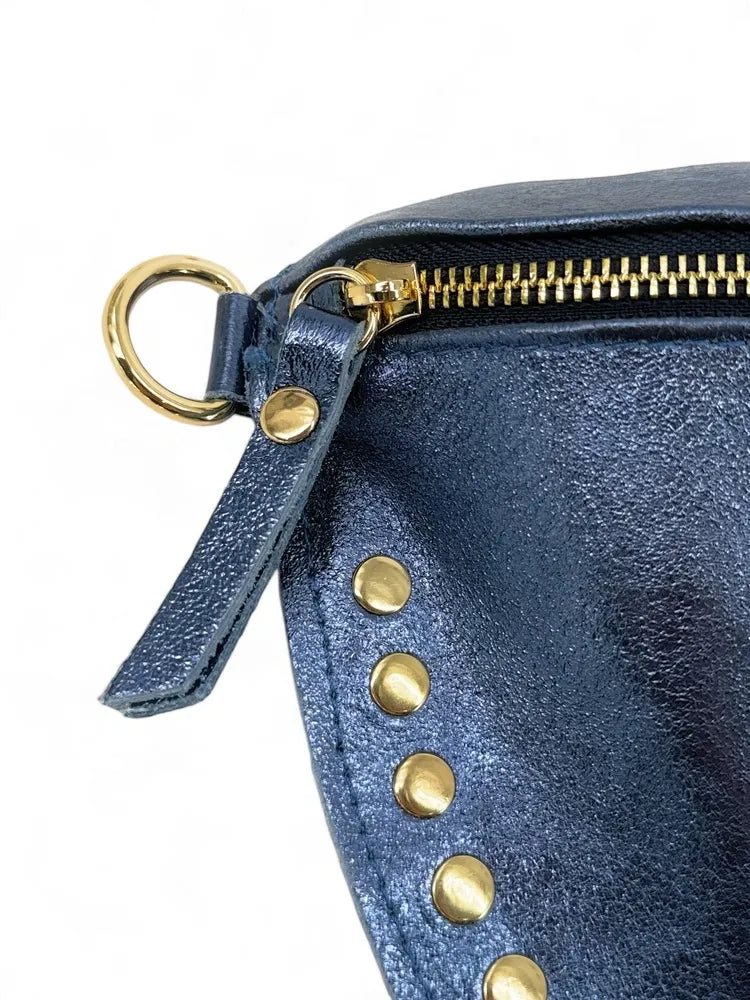 Sac banane en cuir irisé LOU PANADAS Bleu cobalt irisé