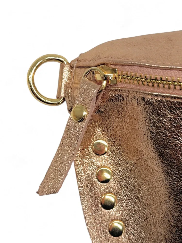 Sac banane en cuir irisé LOU PANADAS Rose gold