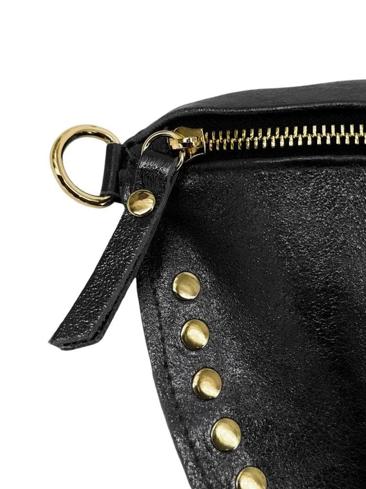 Sac banane en cuir irisé LOU PANADAS Noir irisé