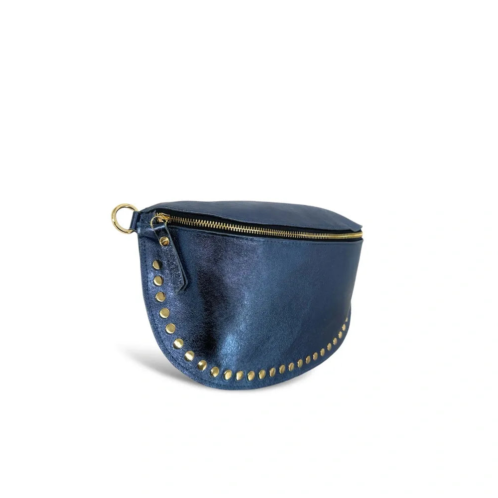 Sac banane en cuir irisé LOU PANADAS Bleu cobalt irisé