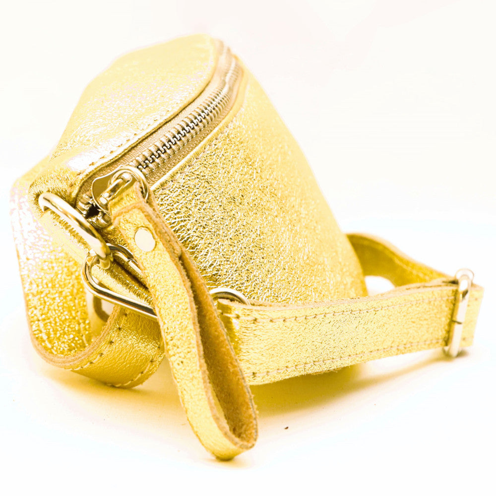 Sac banane en cuir irisé LOU Or