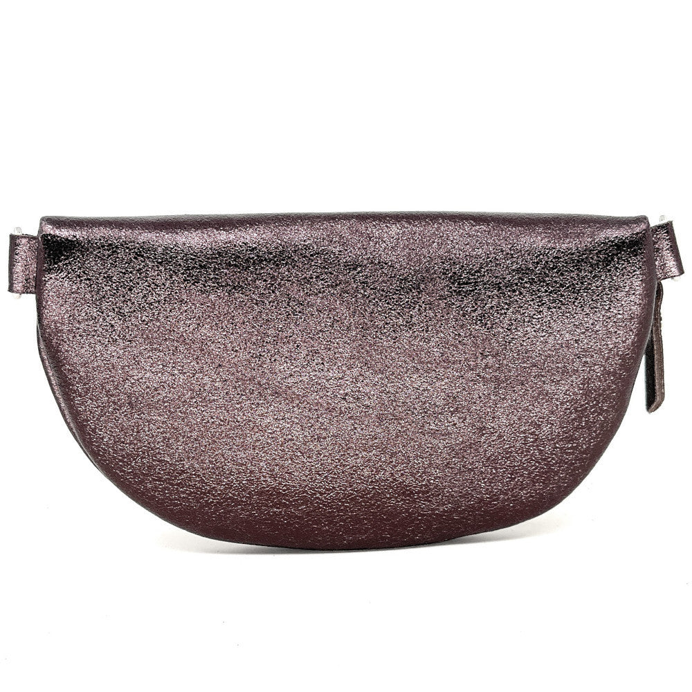 Sac banane en cuir irisé LOU Chocolat irisé