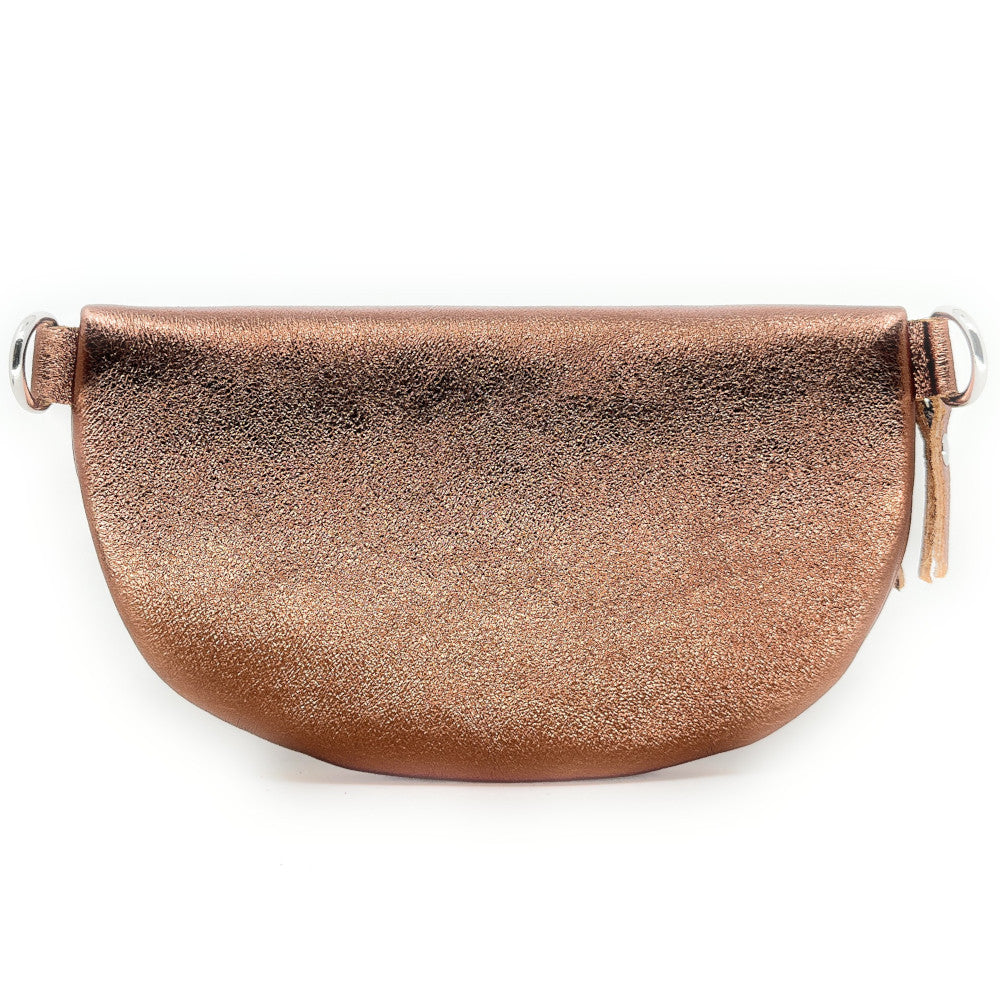 Sac banane en cuir irisé LOU Bronze