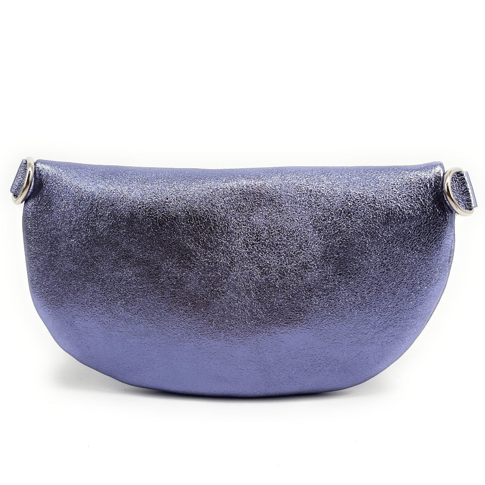 Sac banane en cuir irisé LOU Lilas irisé