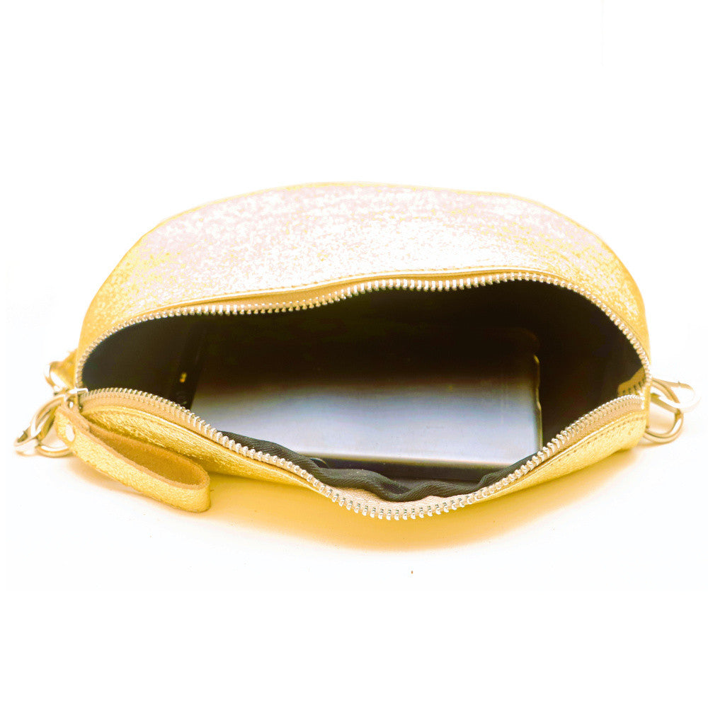 Sac banane en cuir irisé LOU Or