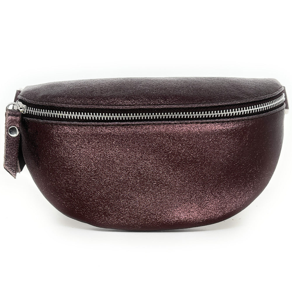 Sac banane en cuir irisé LOU Chocolat irisé