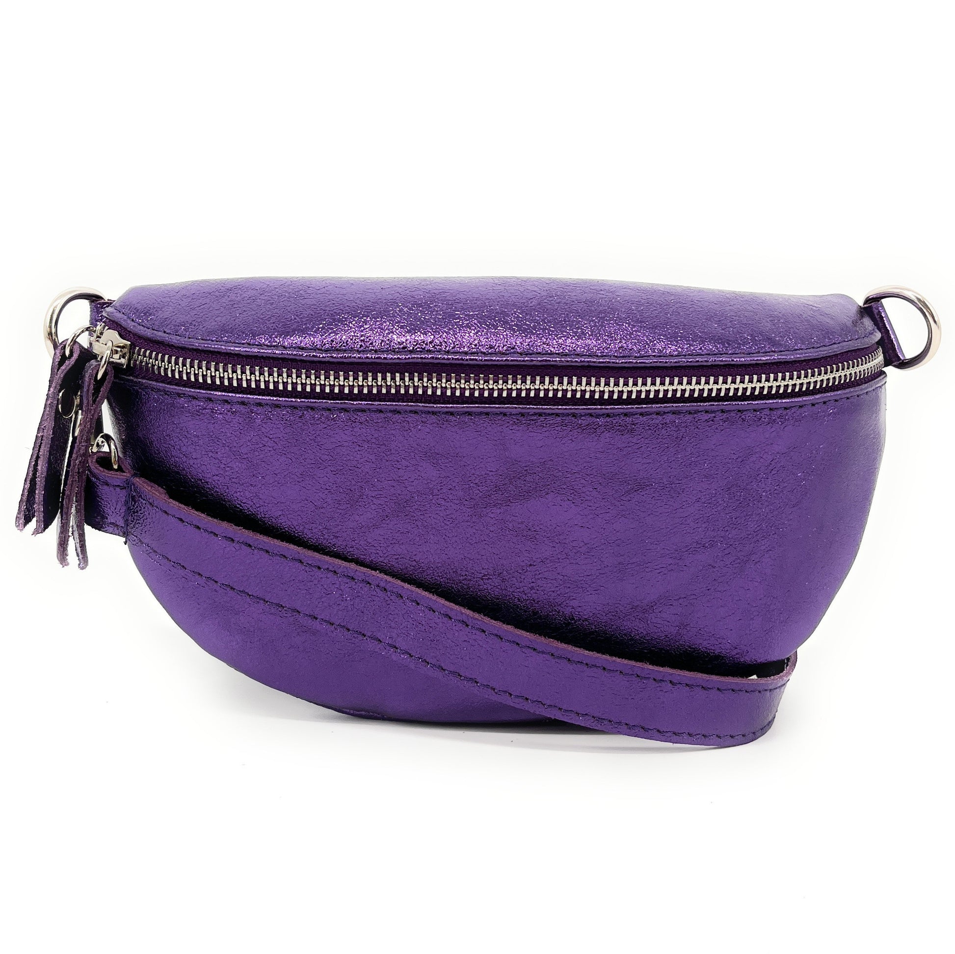 Sac banane en cuir irisé LOU Améthyste
