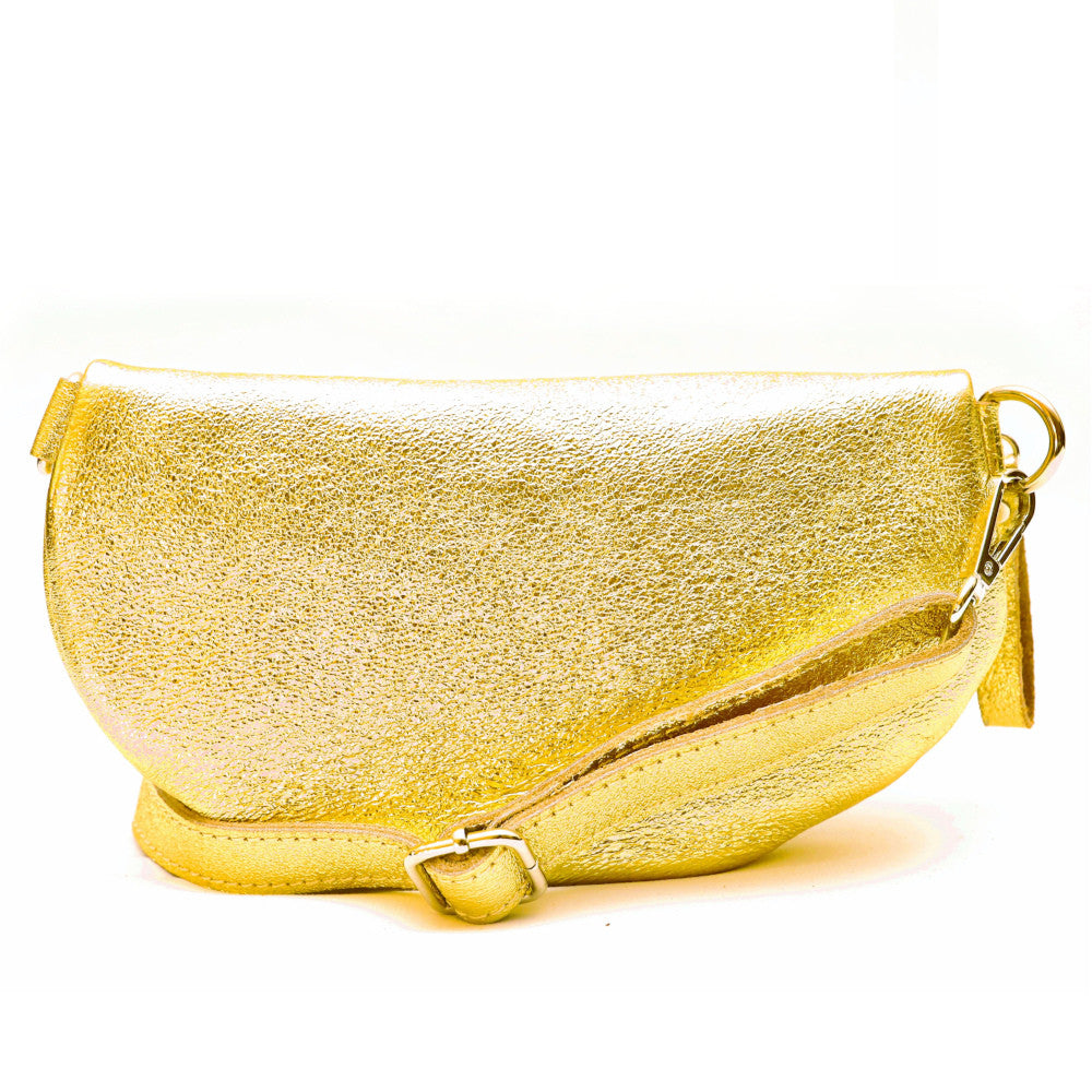 Sac banane en cuir irisé LOU Or