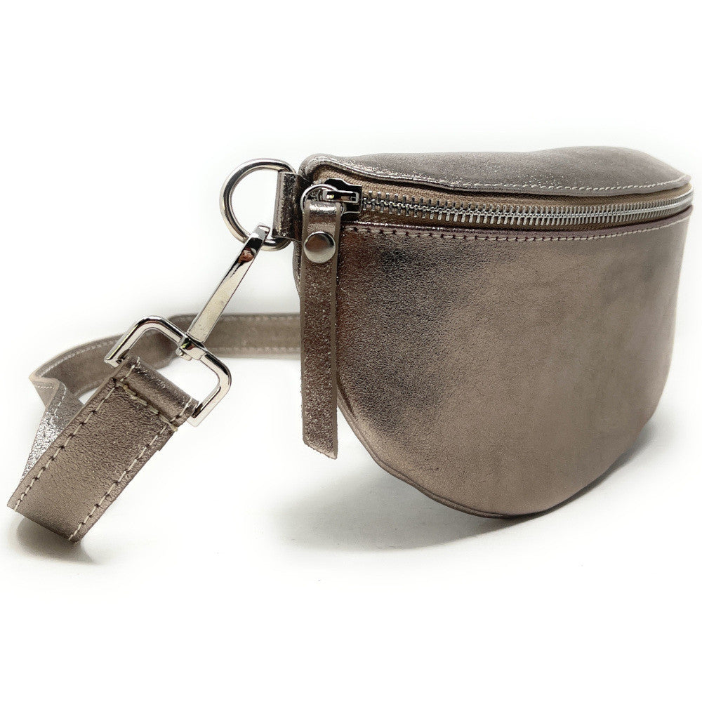 Sac banane en cuir irisé LOU Champagne irisé