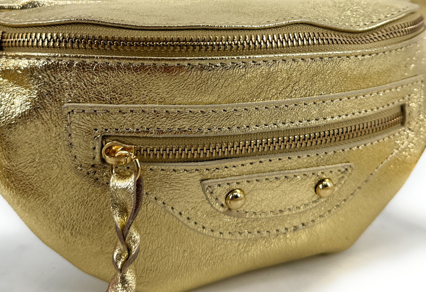 Sac banane en cuir irisé LOUKA GLOW Or
