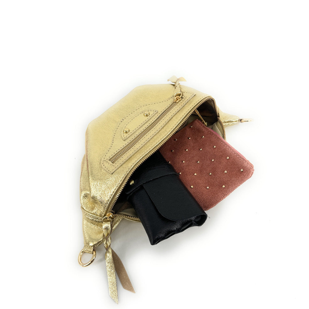 Sac banane en cuir irisé LOUKA GLOW Or