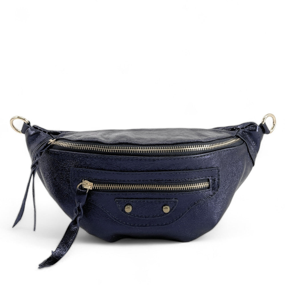 Sac banane en cuir irisé LOUKA GLOW Nuit étoilée