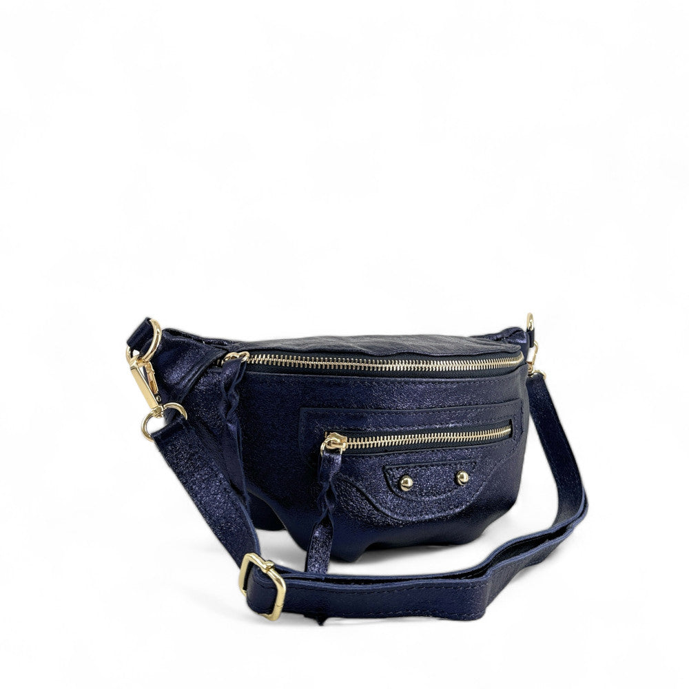 Sac banane en cuir irisé LOUKA GLOW Nuit étoilée