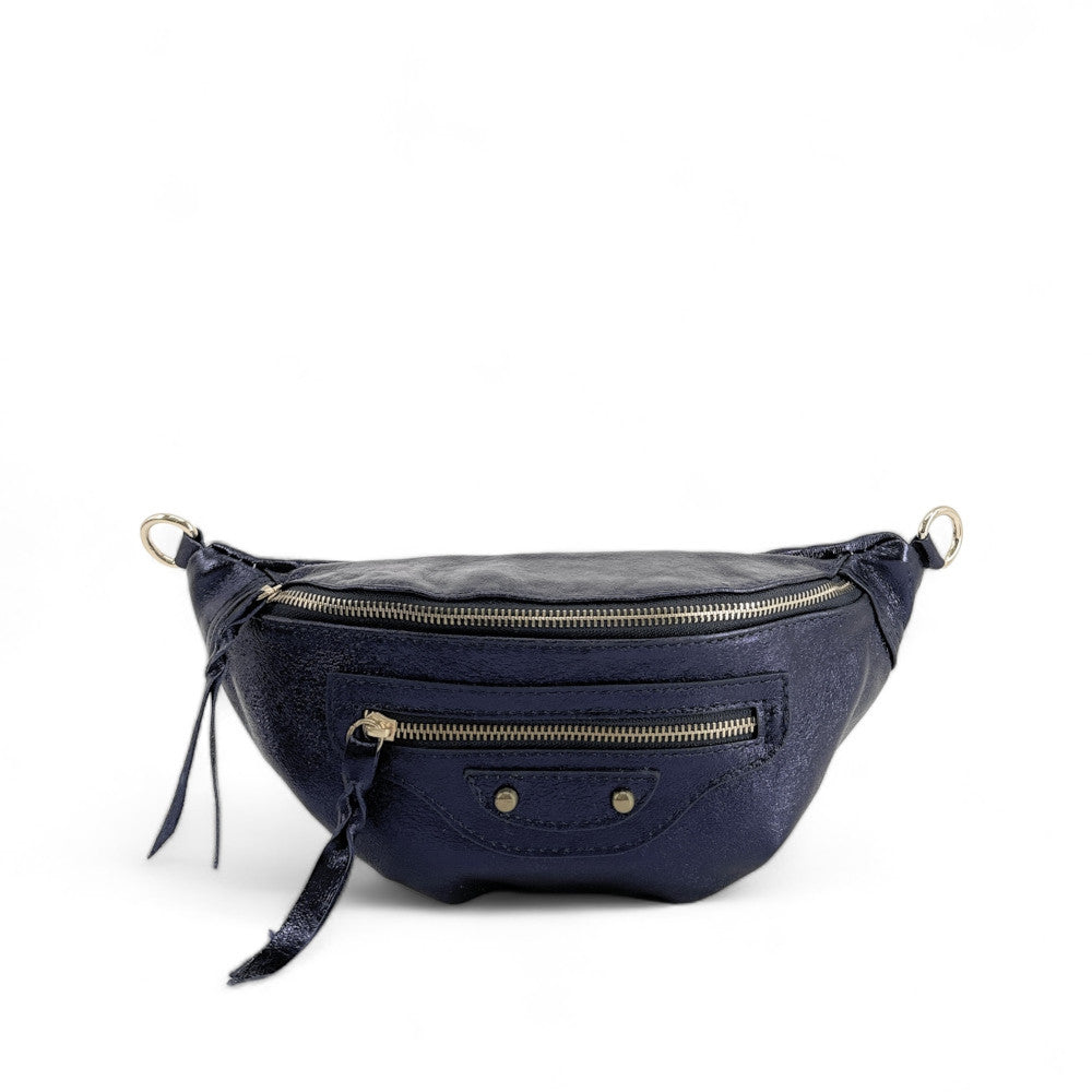 Sac banane en cuir irisé LOUKA GLOW Nuit étoilée