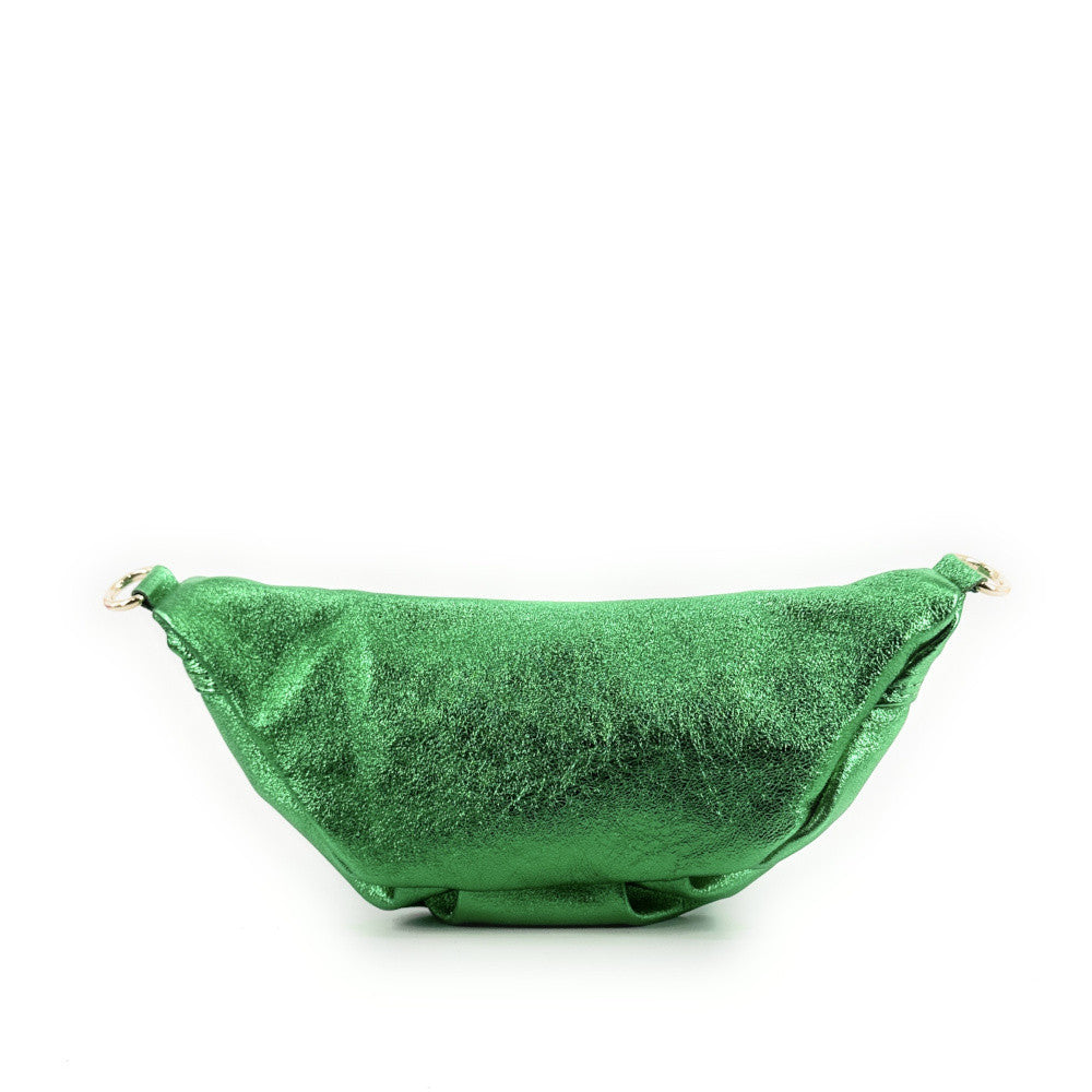 Sac banane en cuir irisé LOUKA GLOW Vert anglais irisé