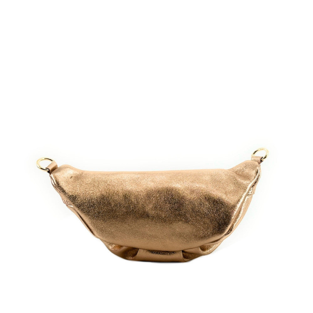 Sac banane en cuir irisé LOUKA GLOW Rose gold